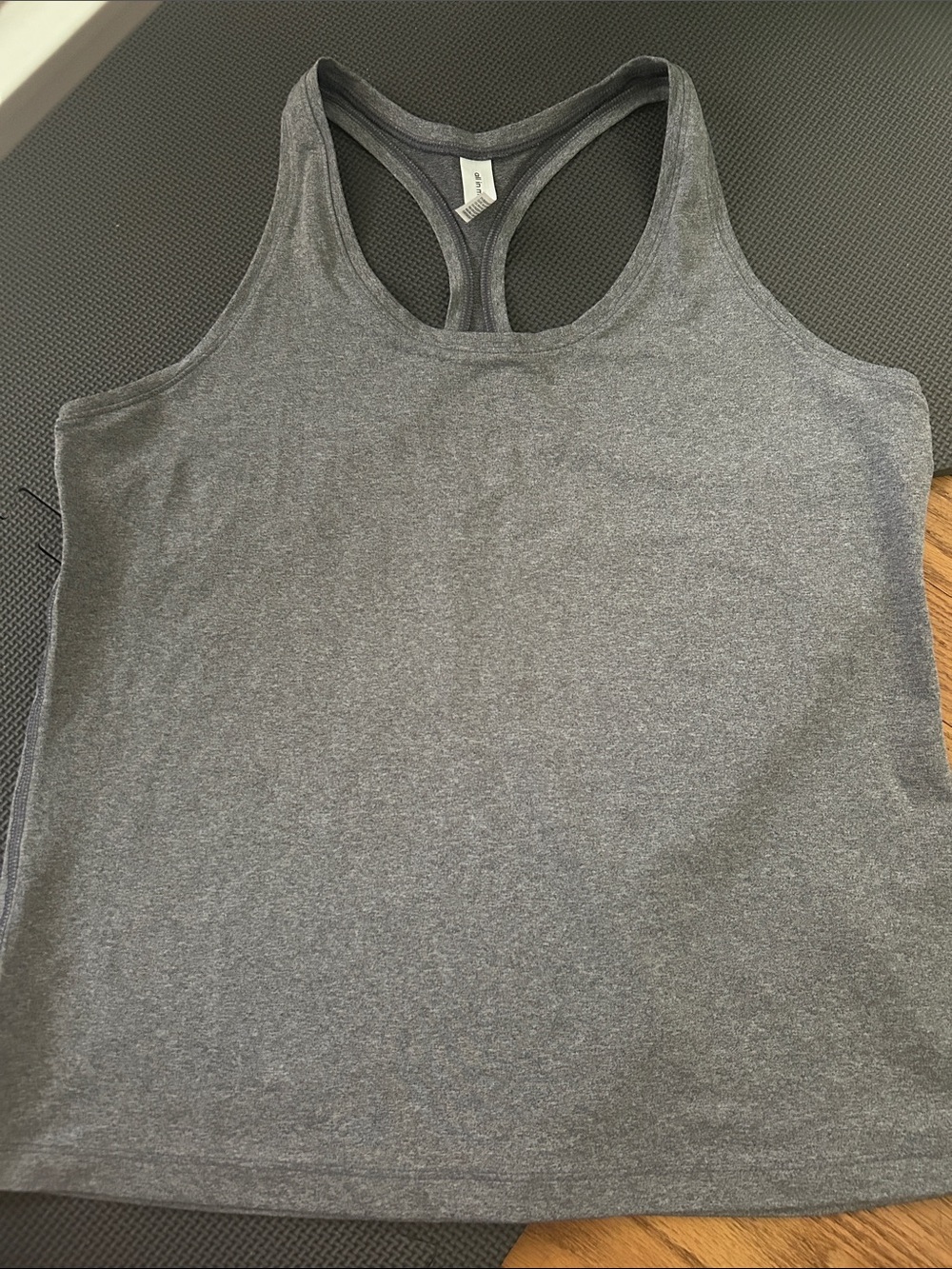 all in motion Gray Racerback Performance Tank